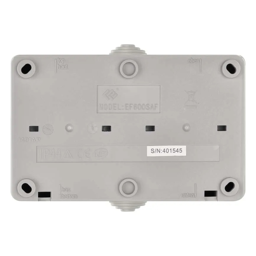 Interruttore alternante no 6 con presa 250V/16A IP44 grigio