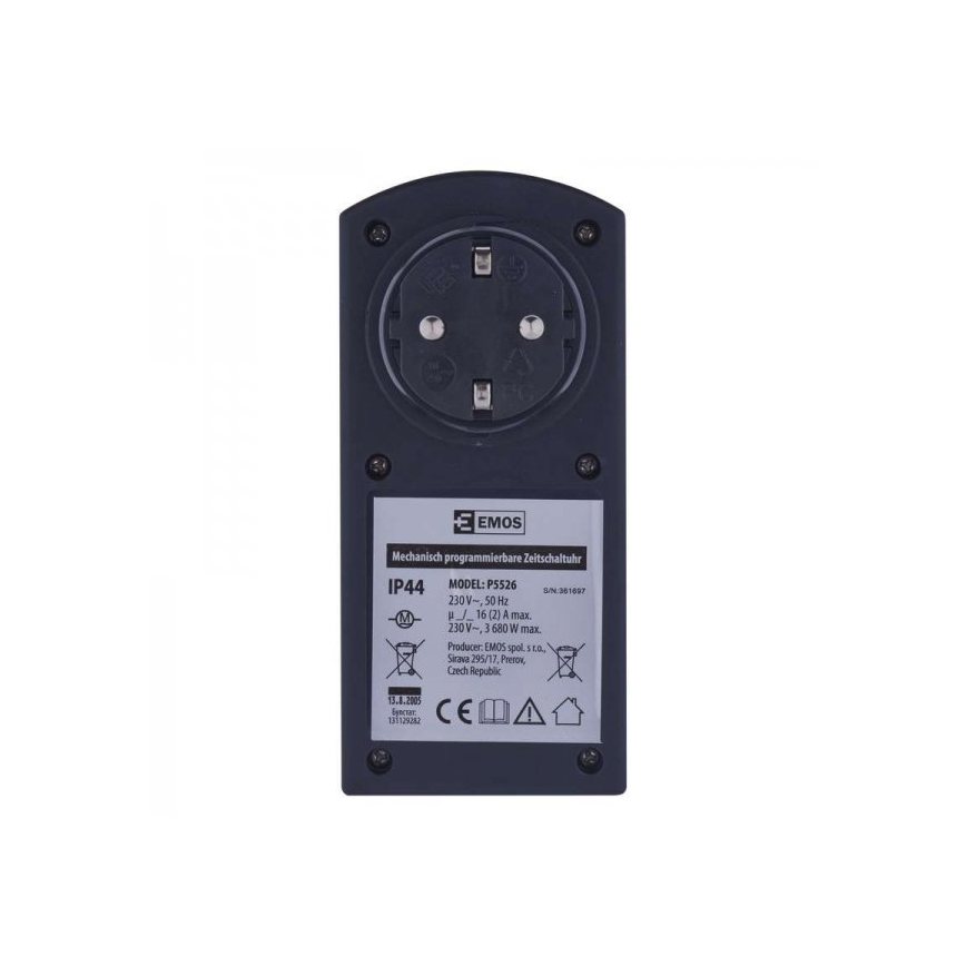 Interruttore meccanico da esterno con Timer  IP44 SCHUKO