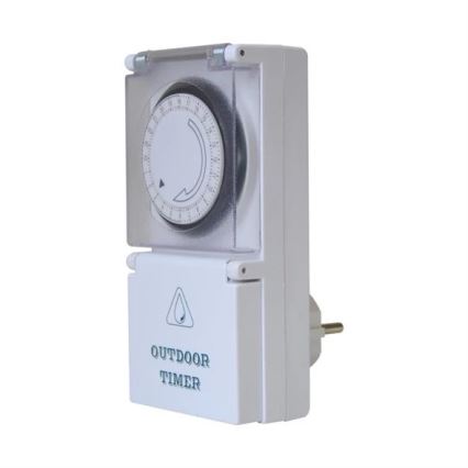 Interruttore meccanico timer da esterno giornaliero 16A/230V IP44