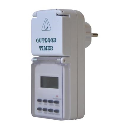Interruttore orario digitale settimanale da esterno 16A/230V IP44 200 mAh