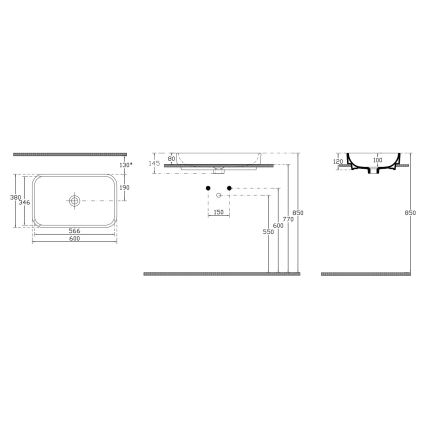Isvea - Lavabo da appoggio AQUA 60x38 cm ceramica/bianco