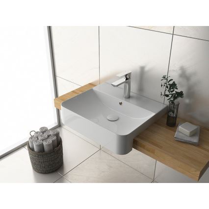 Isvea - Lavabo semiincasso SOTT AQUA 59x49 cm ceramica/bianco