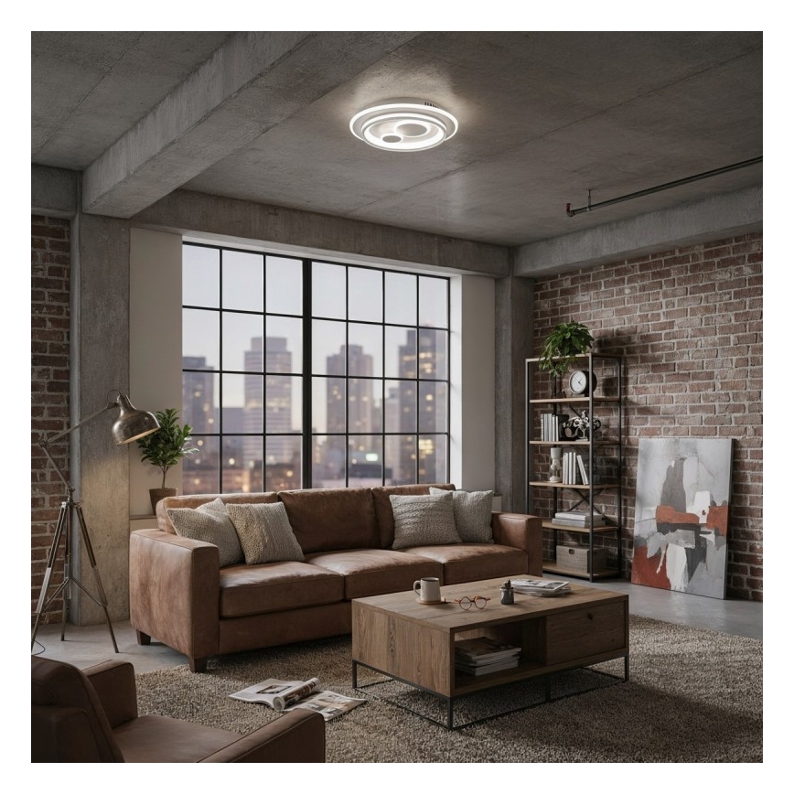 ITALUX - Lampada da soffitto LED dimmerabile PARCO LED/55W/230V 3000-6500K Ø 50 cm bianca con telecomando