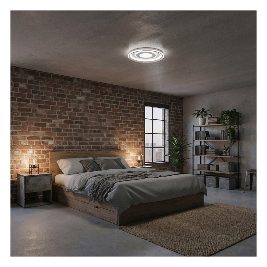 ITALUX - Plafoniera a LED dimmerabile SIMNI LED/55W/230V 3000-6500K Ø 50 cm bianca + telecomando