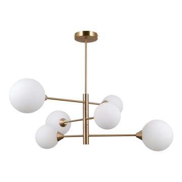 ITALUX - Lampadario a barra EVORA 6xG9/5W/230V ottone