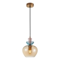 ITALUX - Lampadario a cavo FANDA 1xE27/40W/230V dorato/beige fumé