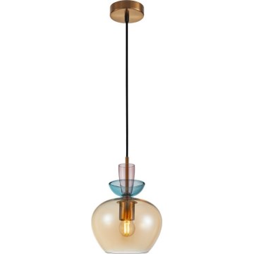 ITALUX - Lampadario a cavo FANDA 1xE27/40W/230V dorato/beige fumé