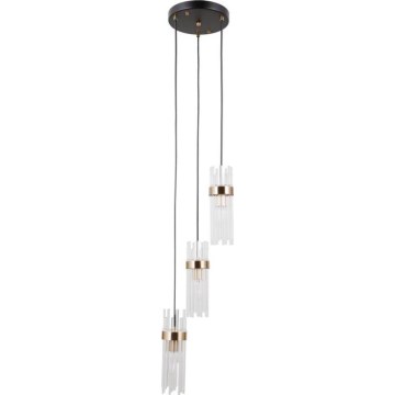 ITALUX - Lampadario a cavo TARASO 3xE14/40W/230V nero/oro