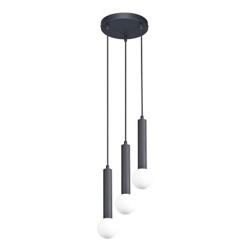 ITALUX - Lampadario a sospensione con cavo FILANO 3xG9/5W/230V nero