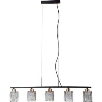 ITALUX - Lampadario a sospensione con cavo SIMONA 5xE14/40W/230V nero/oro