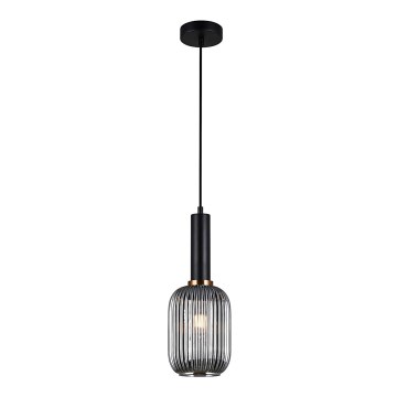 ITALUX - Lampadario a sospensione con filo ANTIOLA 1xE27/40W/230V diametro 15 cm nero