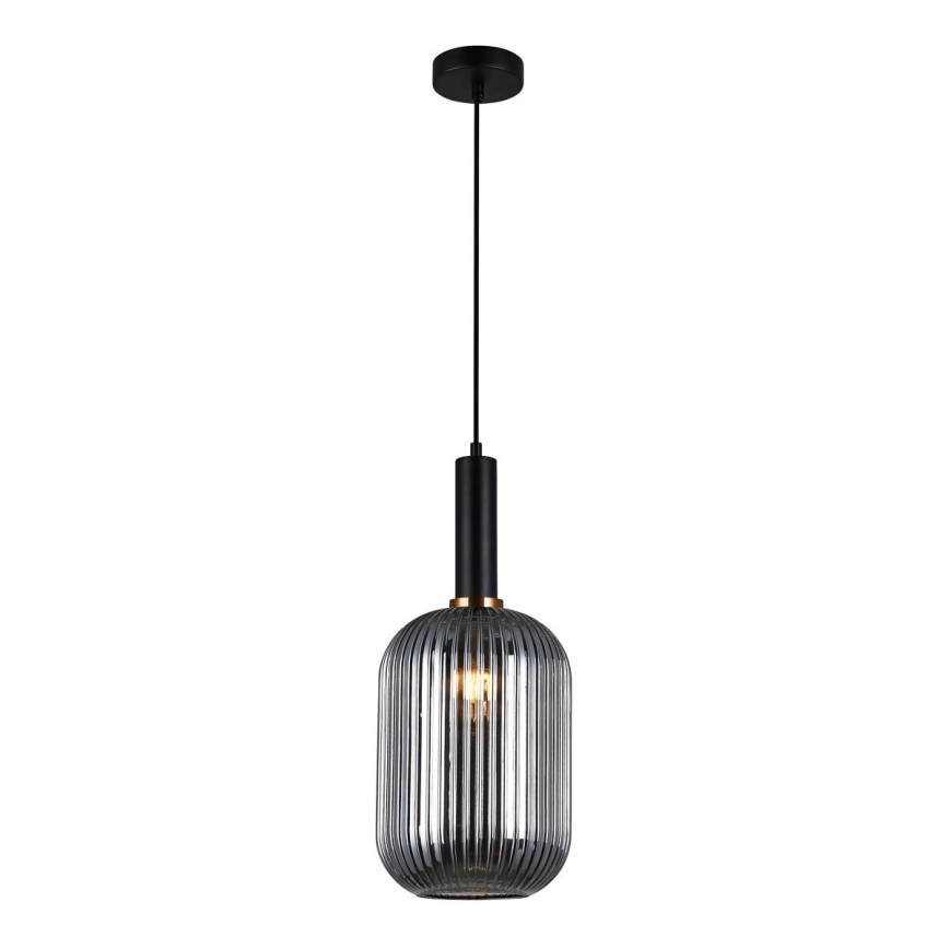 ITALUX - Lampadario a sospensione con filo ANTIOLA 1xE27/40W/230V diametro 20 cm nero