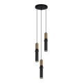 ITALUX - Lampadario a sospensione con filo ISIDORA 3xGU10/25W/230V nero/bronzo