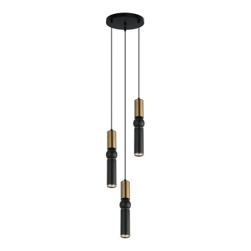 ITALUX - Lampadario a sospensione con filo ISIDORA 3xGU10/25W/230V nero/bronzo