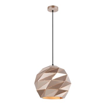 ITALUX - Lampadario a sospensione con filo PALERMO 1xE27/40W/230V diametro 32 cm Oro rosa