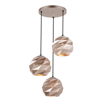 ITALUX - Lampadario a sospensione con filo PALERMO 3xE27/40W/230V Oro rosa