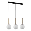 ITALUX - Lampadario a sospensione con filo RAVENA 3xE27/10W/230V nero/oro