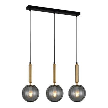 ITALUX - Lampadario a sospensione con filo RAVENA 3xE27/5W/230V nero/oro