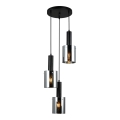 ITALUX - Lampadario a sospensione con filo SARDO 3xE7/40W/230V nero