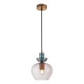 ITALUX - Lampadario a sospensione FANDA 1xE27/40W/230V oro/grigio fumé