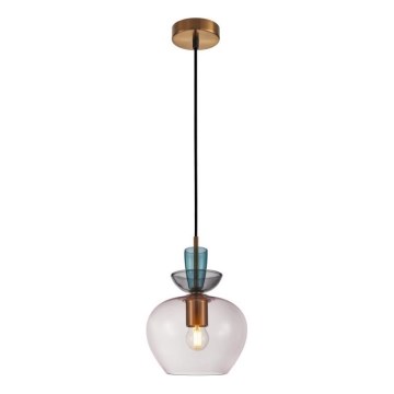 ITALUX - Lampadario a sospensione FANDA 1xE27/40W/230V oro/grigio fumé