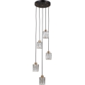 ITALUX - Lampadario a sospensione TORNO 5xE14/40W/230V nero/oro