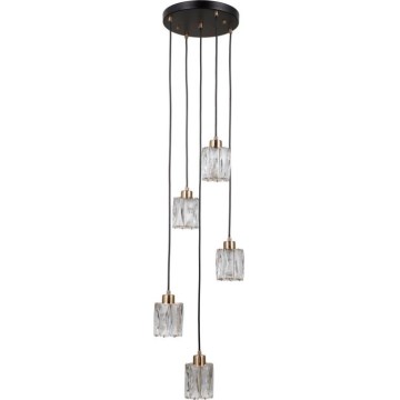 ITALUX - Lampadario a sospensione TORNO 5xE14/40W/230V nero/oro