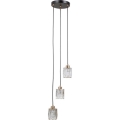 ITALUX - Lampadario a sospensione TORNO con cavo 3xE14/40W/230V nero/oro
