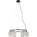 ITALUX - Lampadario sospeso a cavo SIMONA 6xE14/40W/230V nero/oro