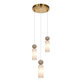 ITALUX - Lampadario sospeso SANTOS su cavi 3xG9/40W/230V, finitura dorata