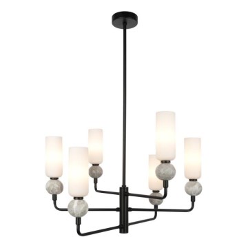 ITALUX - Lampadario su asta SANTOS 6xG9/40W/230V nero