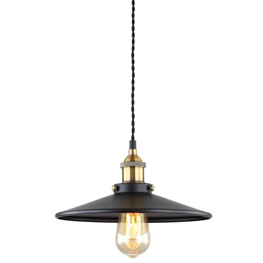 ITALUX - Lampadario a sospensione con filo VERDA 1xE27/40W/230V diametro 26 cm nero