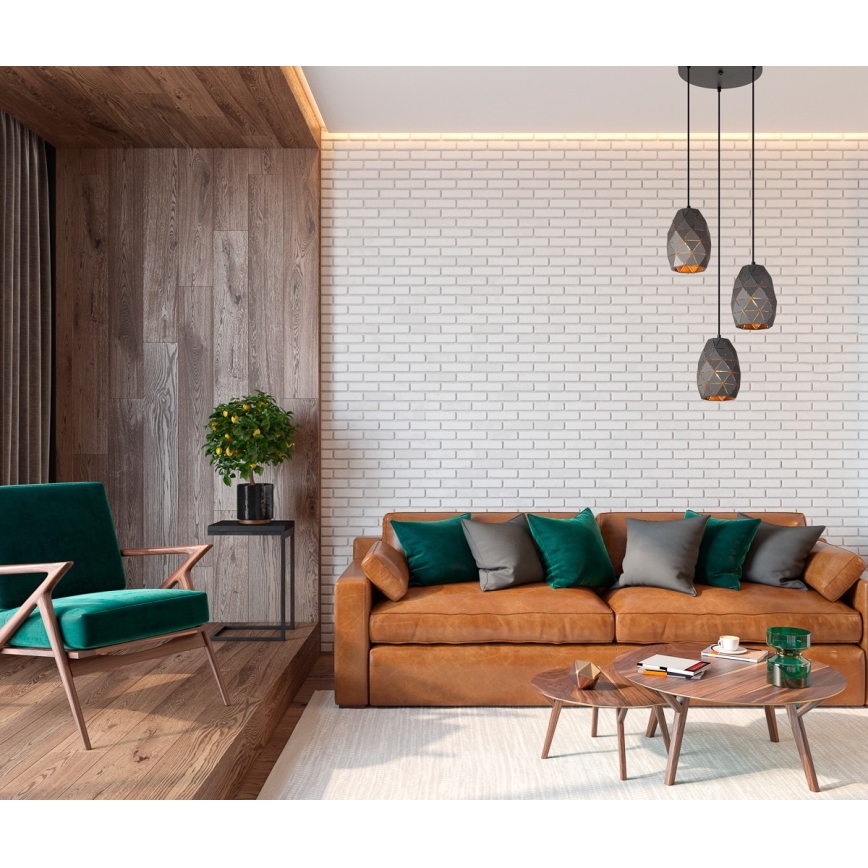 ITALUX - Lampadario a sospensione con filo HARLEY 3xE27/40W/230V antracite