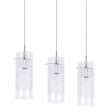ITALUX - Lampadario a sospensione con filo MAX 3xE27/60W/230V cromo lucido/limpido