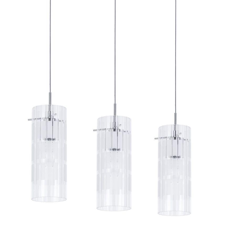 ITALUX - Lampadario a sospensione con filo MAX 3xE27/60W/230V cromo lucido/limpido