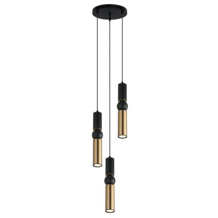 ITALUX - Lampadario a sospensione con filo ISIDORA 3xGU10/25W/230V nero/bronzo