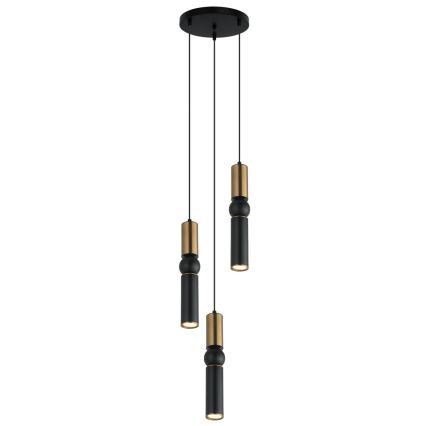 ITALUX - Lampadario a sospensione con filo ISIDORA 3xGU10/25W/230V nero/bronzo