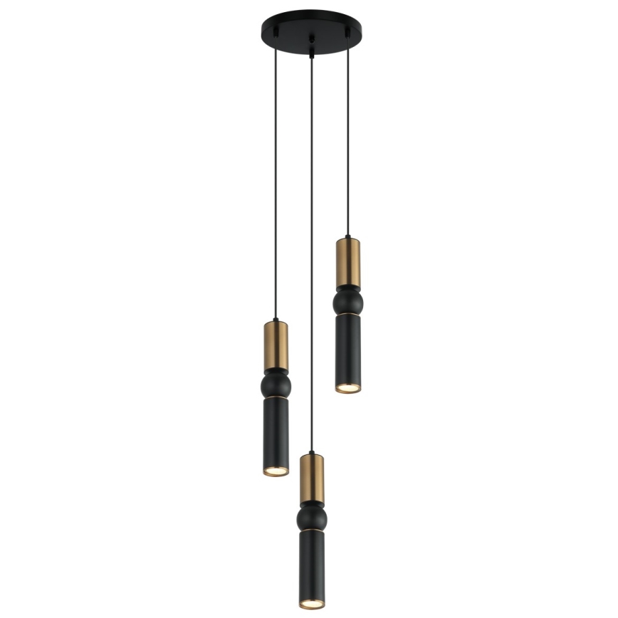 ITALUX - Lampadario a sospensione con filo ISIDORA 3xGU10/25W/230V nero/bronzo