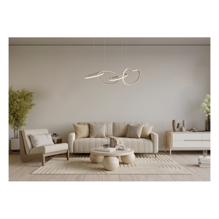 ITALUX - Lampadario LED a sospensione con cavo FONTE LED/60W/230V 3000/4000/6000K dorato