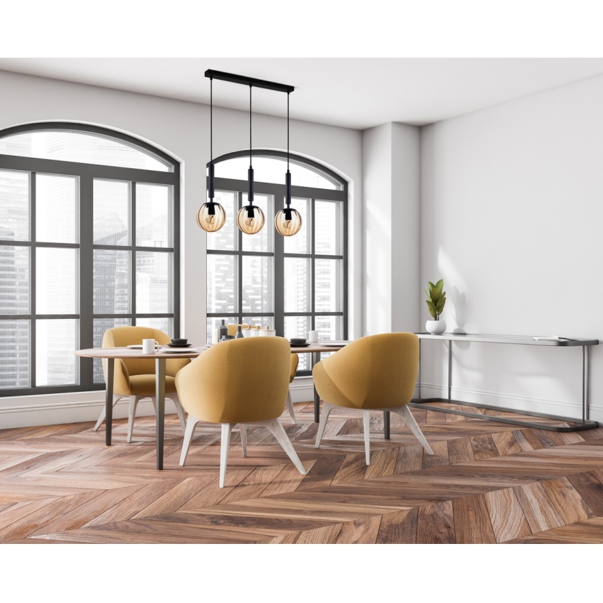 ITALUX - Lampadario a sospensione con filo RAVENA 3xE27/10W/230V nero