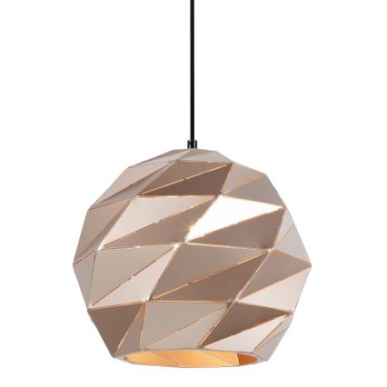 ITALUX - Lampadario a sospensione con filo PALERMO 1xE27/40W/230V diametro 32 cm Oro rosa