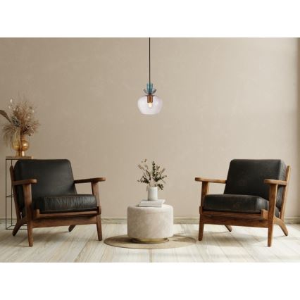 ITALUX - Lampadario a sospensione FANDA 1xE27/40W/230V oro/grigio fumé