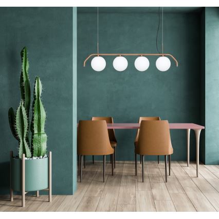 ITALUX - Lampadario a sospensione con filo CARIMI 4xG9/5W/230V ottone
