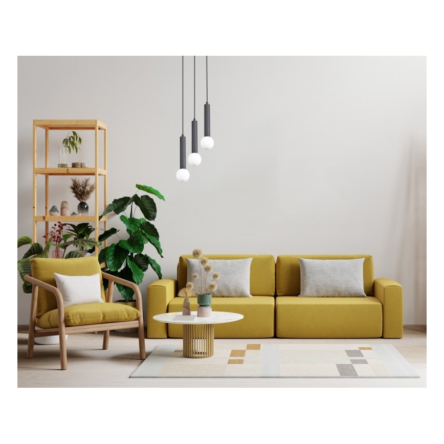 ITALUX - Lampadario a sospensione con cavo FILANO 3xG9/5W/230V nero