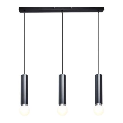 ITALUX - Lampadario a sospensione su cavi MACERA 3xE27/40W/230V nero