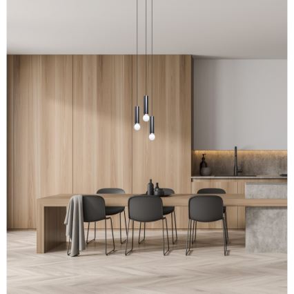 ITALUX - Lampadario a cavo MACERA 3xE27/40W/230V nero