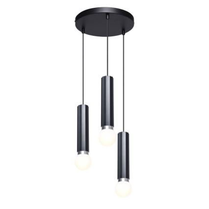 ITALUX - Lampadario a cavo MACERA 3xE27/40W/230V nero