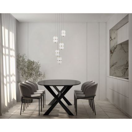 ITALUX - Lampadario LED a sospensione su cavo ALANI 5xLED/5,6W/230V 3000K nero/oro