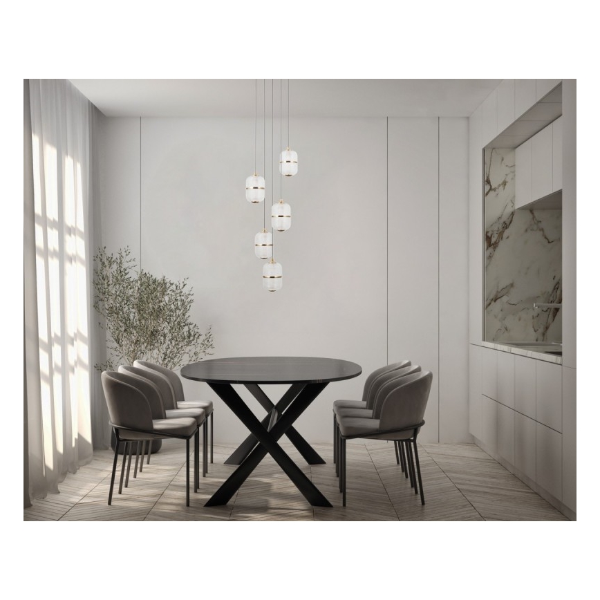 ITALUX - Lampadario LED a sospensione su cavo ALANI 5xLED/5,6W/230V 3000K nero/oro