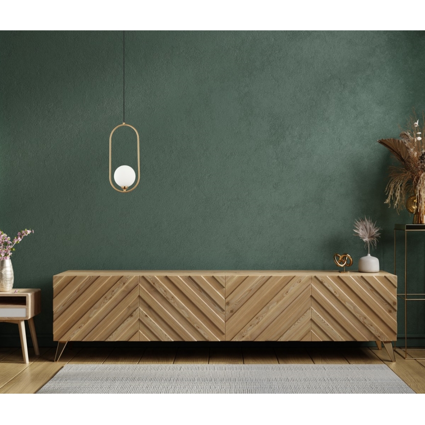 ITALUX - Lampadario a sospensione con filo LUPUS 1xG9/25W/230V nero/oro